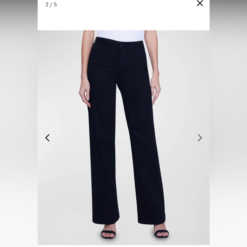 L'Agence Womens Clayton Black High Rise Pull On Everyday Wide Leg Pants NWOT